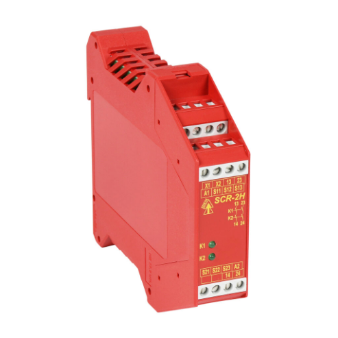 Safety Relay, Two-Hand Control, 2-Channel, 24 VAC/VDC, 2 N.O. Safety Output