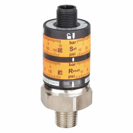 IFM PK6224 Pressure Switch, 1/4 Inch Mnpt, 0 To 145 Psi, 4 Pin M12 Connector, Electronic Pnp | CR4LWD 35T542
