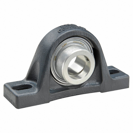 Pillow Block Bearing, 30 mm Bore, Cast Iron, Eccentric Collar, 42.9 mm Shaft Height