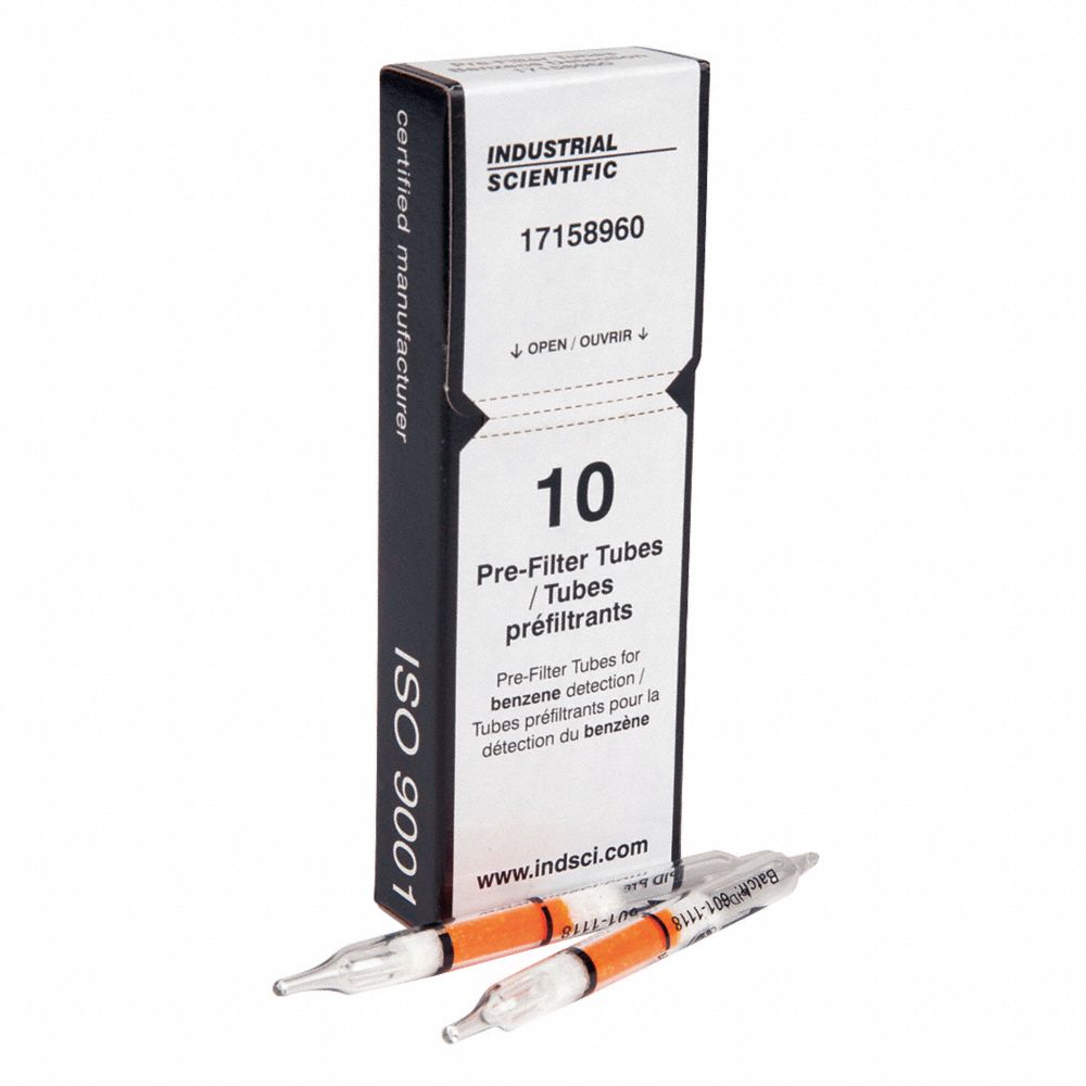 Detector Tube, Detects For Benzene, 0 to 200 ppm Measuring Range