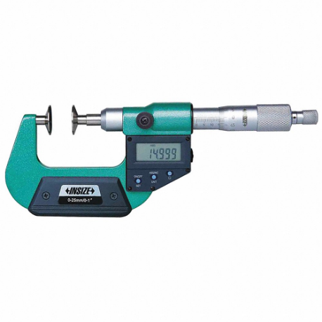 INSIZE 3594-2 Digital Non-Rotating Disc Micrometer, Digital, 1 Inch To 2 In/25 To 50 mm Range | CV2RXF 462X66