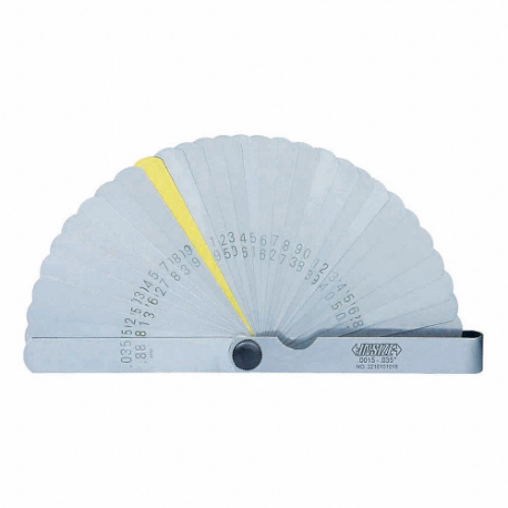 Feeler Gauge Set, 32 Feeler Blades, 0.0015 Inch to 0.035 Inch Thick Range