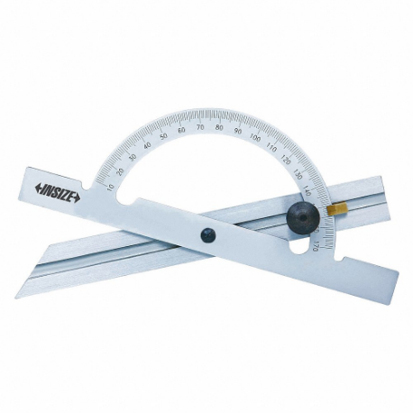 Manual-Reading Protractor, 10 Deg to 170 Deg. Range, 1 Deg. Graduations
