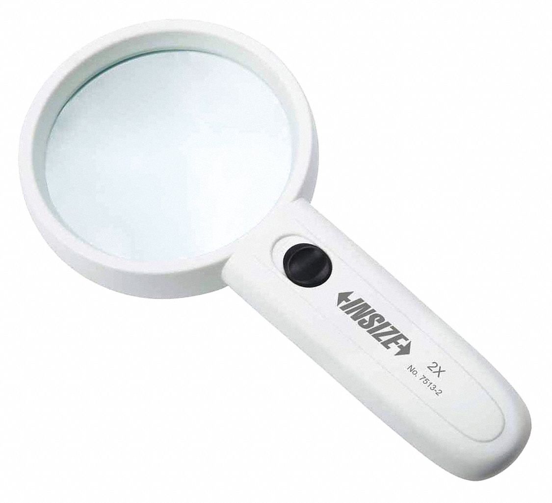 Illuminated Magnifier, 4X Magnification, 50Mm Lens Dia., Glass Lens