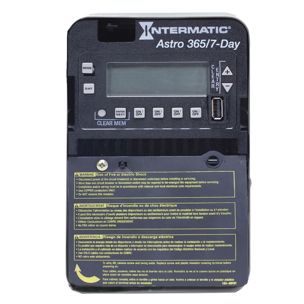 INTERMATIC ET2845C Electronic Timer, 4 Channels, 120 to 277V AC, SPST, 30A, 7 Day Max. Time Setting | CJ2CGT 52RU65
