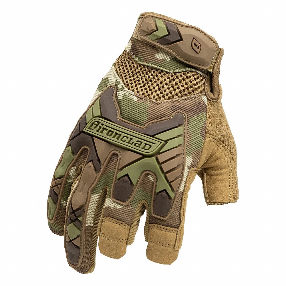 Tactical Trigger Gloves, 2XL, Camouflage, Synthetic Suede, ANSI/ISEA Cut Level A1, 1 Pair