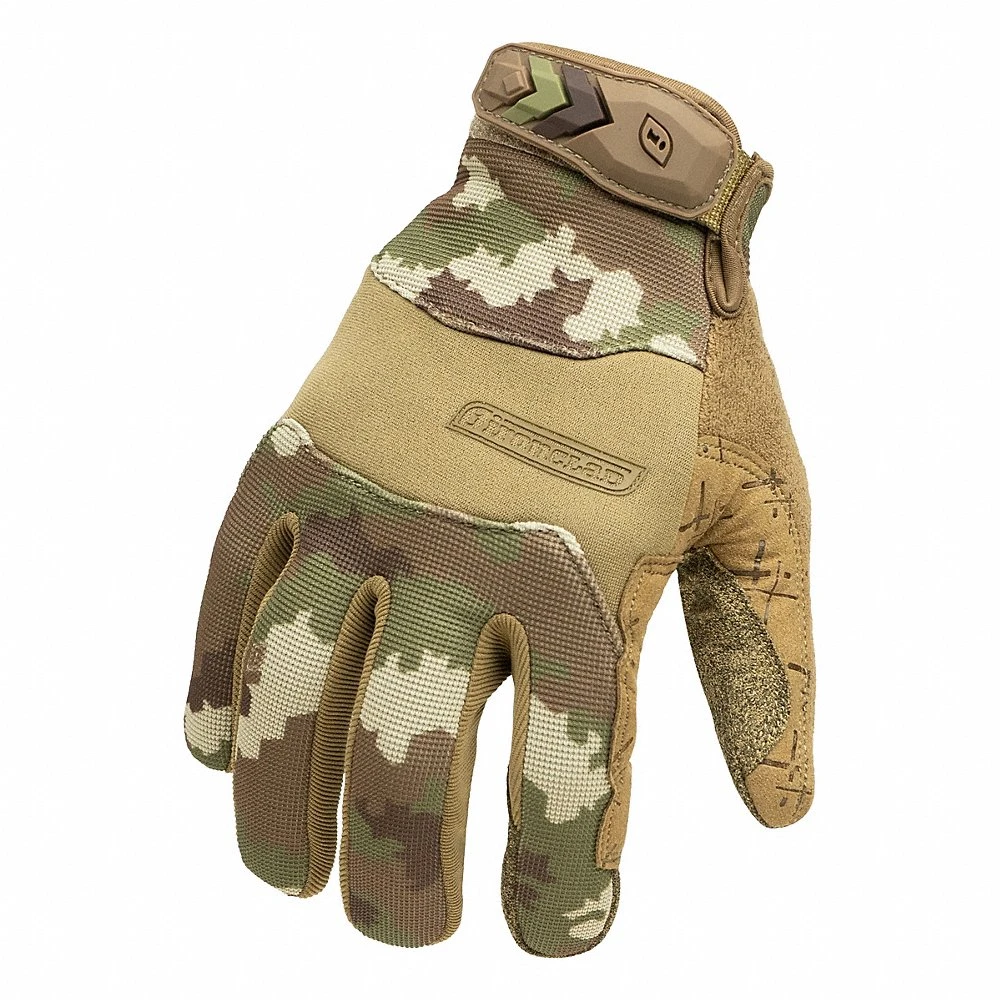 Tactical Pro Gloves, 2XL, Camouflage, Synthetic Suede, ANSI/ISEA Cut Level A1, 1 Pair