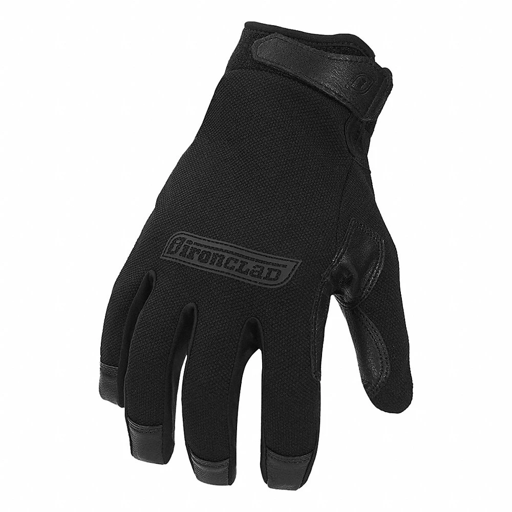 Caliber Gloves, 2XL, Black, Sheepskin, Hook-and-Loop/Pull with Carabiner Hole, 1 Pair