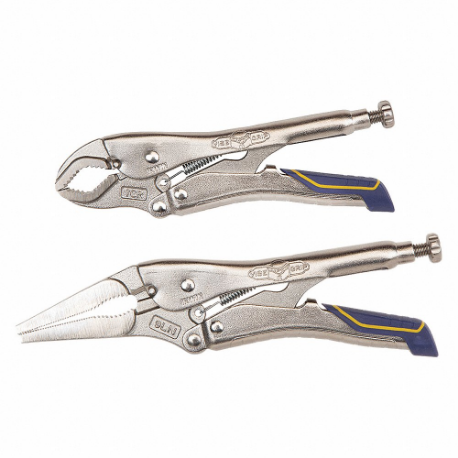 Locking Pliers Set, Curved, 1 1/2 in 2 3/4 Inch Max Jaw Opening