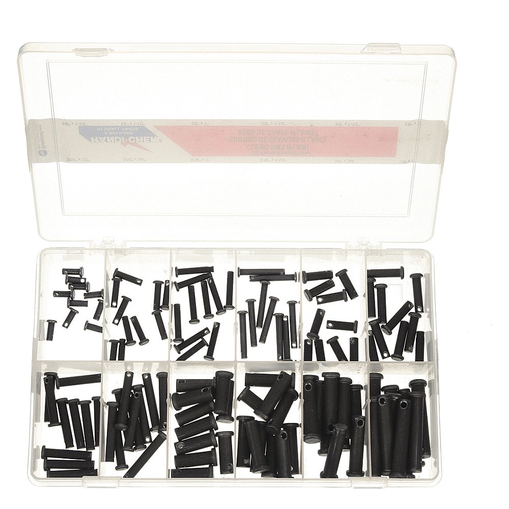 Pin Assortment, Clevis, Cotter, Low Carbon Steel, 12 No. Of Sizes
