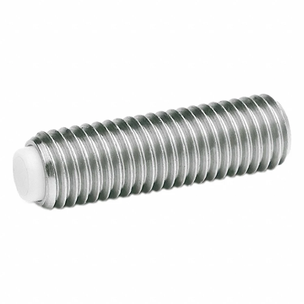 Set Screw with Plastic Tip, Stainless Steel, POM Tip, M4 Thread Size, 8 mm Fastener Length