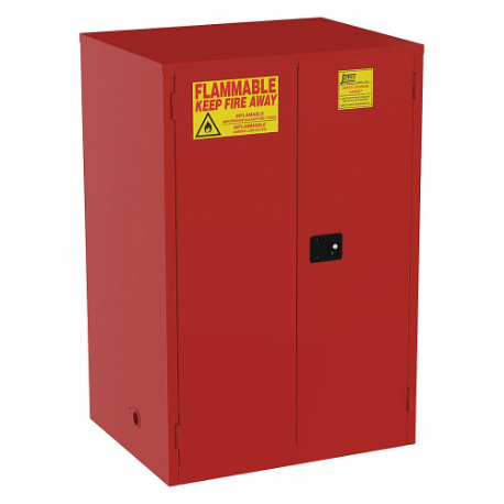 JAMCO BN120RP Fla mmables Safety Cabinet, 120 gal, 43 Inch x 34 Inch x 65 Inch, Red, Self-Closing | CR4YPH 8G845