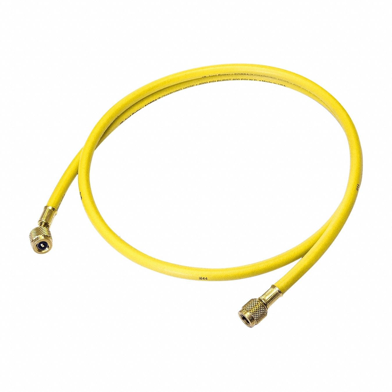 Hose, 5 ft Length, 45 Deg Angle, Yellow, Single Hose, Anti-Blowback Valve