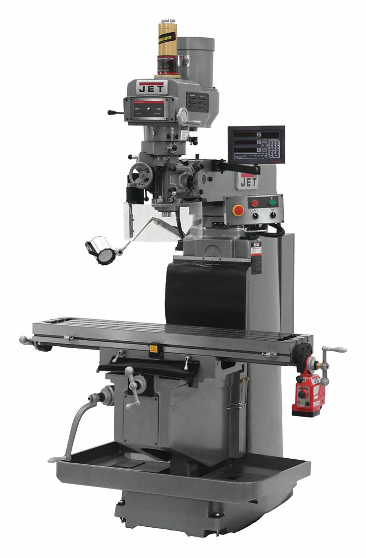 JET TOOLS 698127 Knee/Column Milling Machine, 12 Inch Table Length, 54 Inch Table Width | CR4ZLD 53ZC83