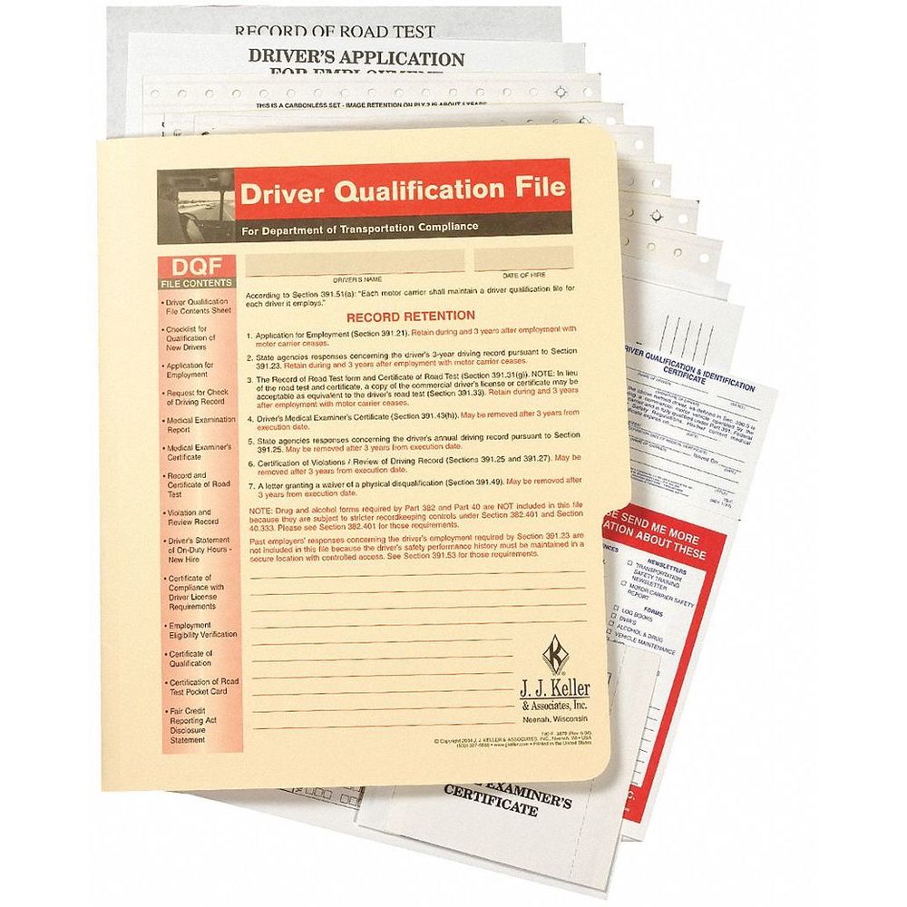 JJ KELLER 9649 Driver Qualification, Paper, 27 Pages, 2 Pk | CD2MTG 411Y97