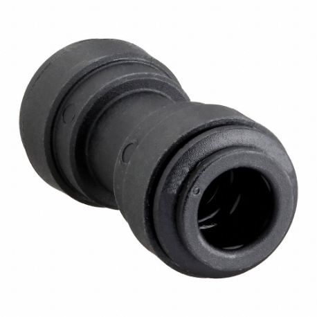 JOHN GUEST PP0408E Union Connector, Polypropylene, Push-to-Connect x Push-to-Connect, Black, 10 PK | CR6AFJ 400L34