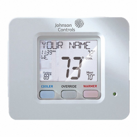 JOHNSON CONTROLS T8490 Digital Thermostat, 35 Deg To 99 Deg F, Humidification Control, Dehumidification Control | CR6ANG 53WN17