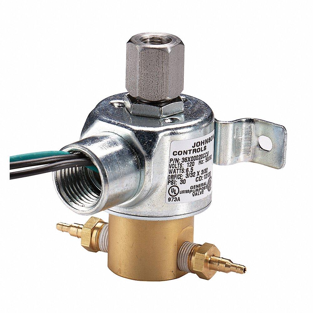 JOHNSON CONTROLS V-2410-2 Solenoid Air Valve, Normally Open/Closed, 0 to 25 psi, 1/8 Inch NPT AC | CJ3LZJ 38Y204
