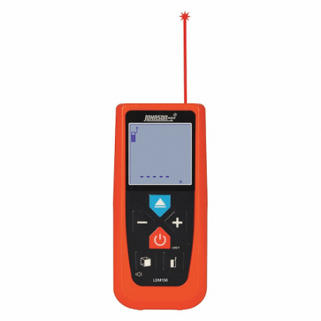 JOHNSON LDM150 LEVEL & TOOL Laser Distance Meter, 150 ft Max Measuring Distance, ±1/16 Inch, AAA | CR6BHC 492U67