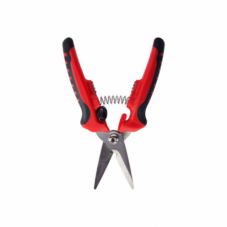 HD Scissor, Ambidextrous, 8 Inch Overall Length, Straight, Stainless Steel, Pointed, Red