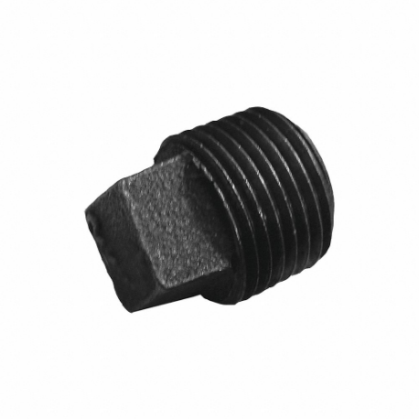JONES STEPHENS B3960100 Black Square Head Plug, 3/4 In, Malleable Iron, 3 Inch Fitting Pipe Size | CR6BRP 248T01