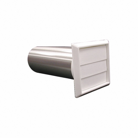 Wall/Soffit Vents, Louvered Hood Venting, Round, 4 Inch Duct, Aluminum/Plastic