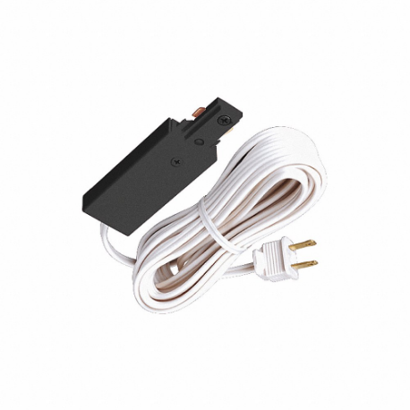 JUNO LIGHTING GROUP R22 BL Cord And Plug Connector, 2-Wire Cord, Switch & Plug Power Feed Connector | CR6BUW 45DN14