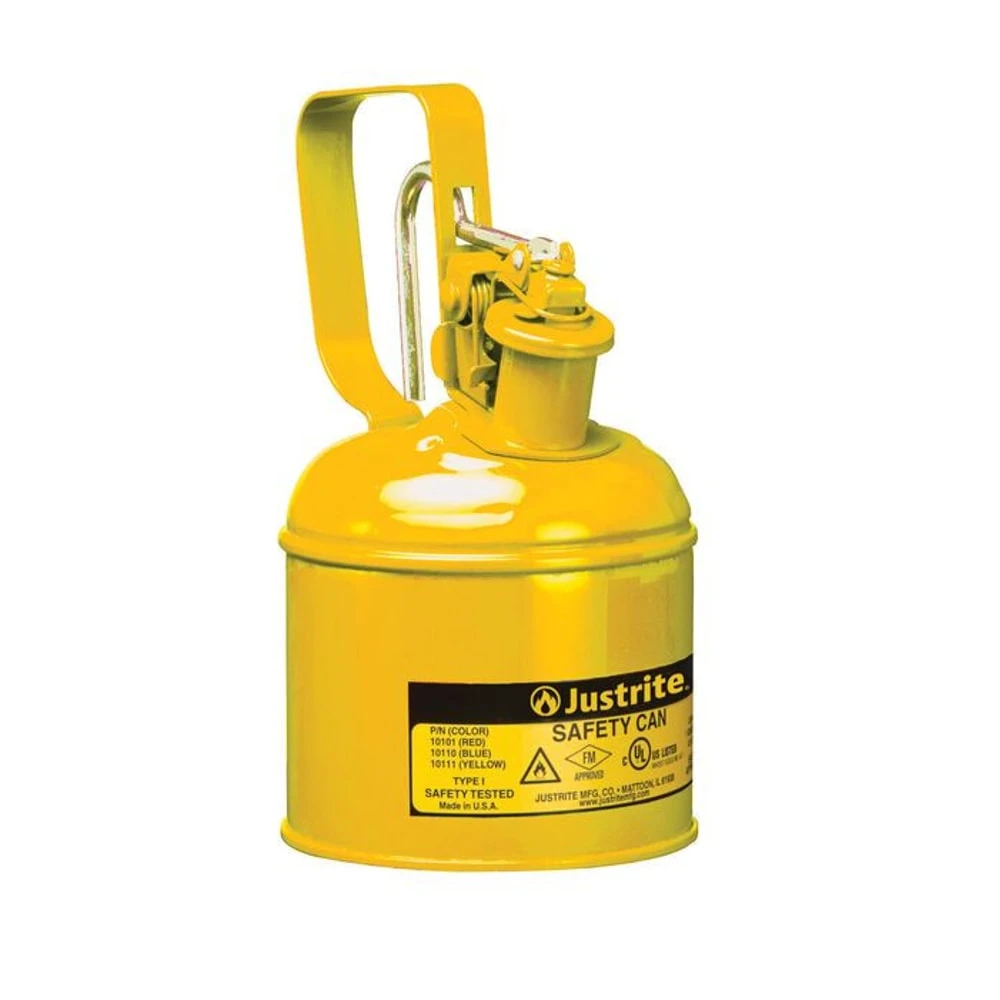 JUSTRITE 10111 Safety Can, Flame Arrester, Type I, 1/4 Gallon, Yellow | AA4ZUC JCN10111Z0, 10111Z