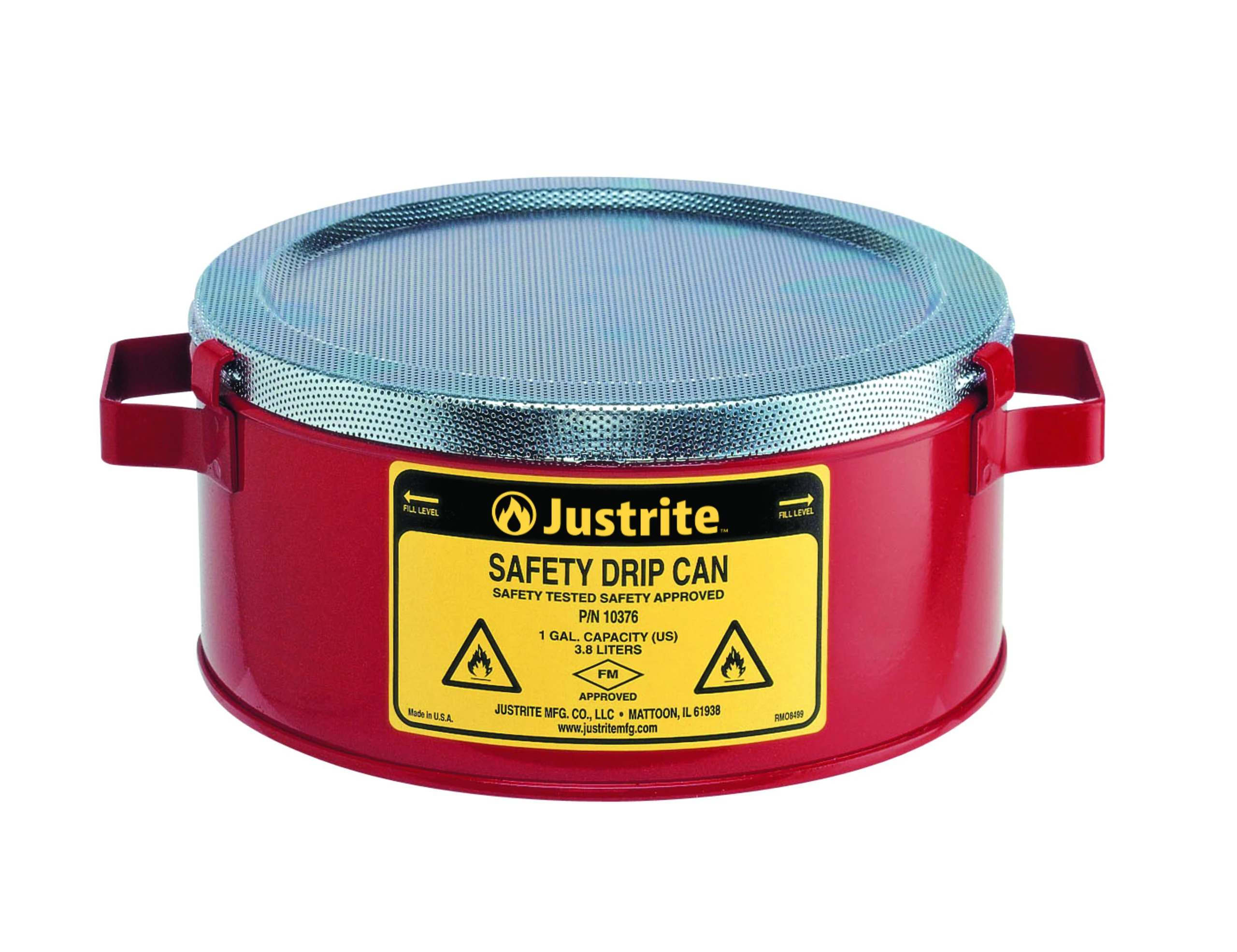 Drip Can With 1 Handle, 1 Gallon, Red