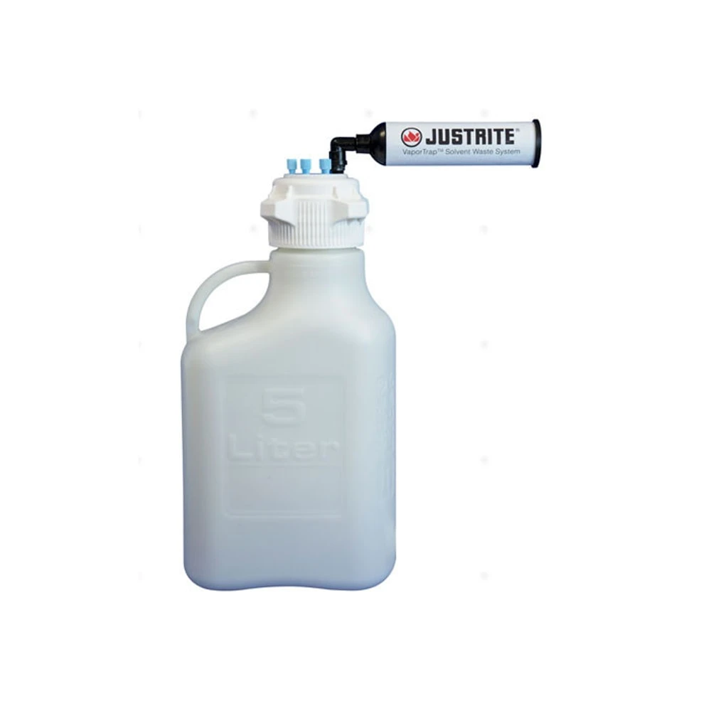 JUSTRITE 12801 Carboy With Filter Kit, 1/8 Inch Tubing, 5L, 83mm Cap, 6 Ports, HDPE | CD8DJC
