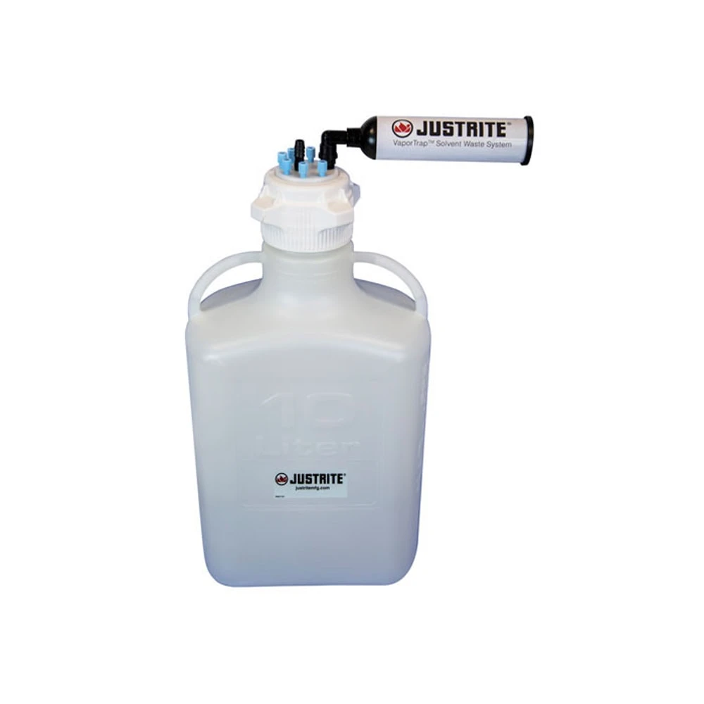 JUSTRITE 12807 Carboy With Filter Kit, 1/8 Inch Tubing, 10L, 83mm Cap, 6 Ports, HDPE | CD8DJJ