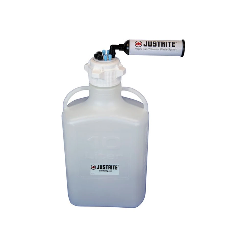 JUSTRITE 12812 Carboy With Filter Kit, 1/8 Inch Tubing, 10L, 83mm Cap, 7 Ports, HDPE | CD8DJP