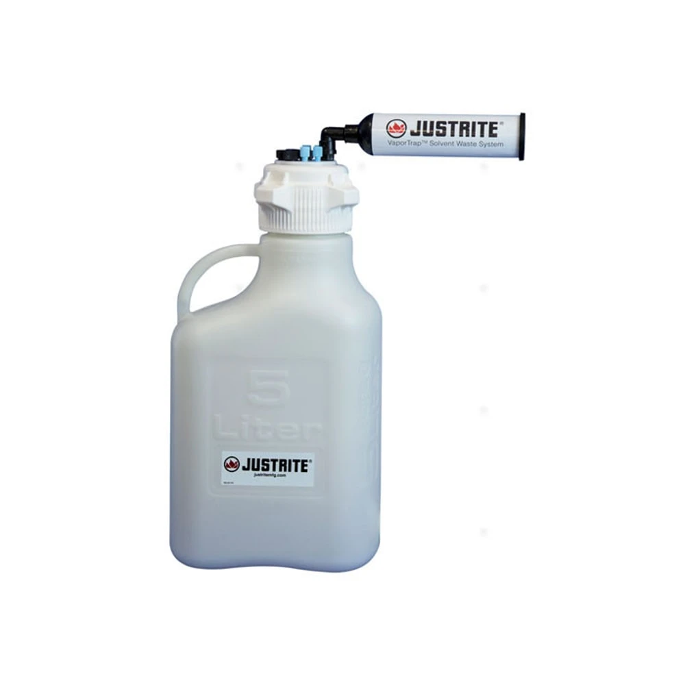 JUSTRITE 12816 Carboy With Filter Kit, 1/8 Inch Tubing, 5L, 83mm Cap, 8 Ports, HDPE | CD8DJU