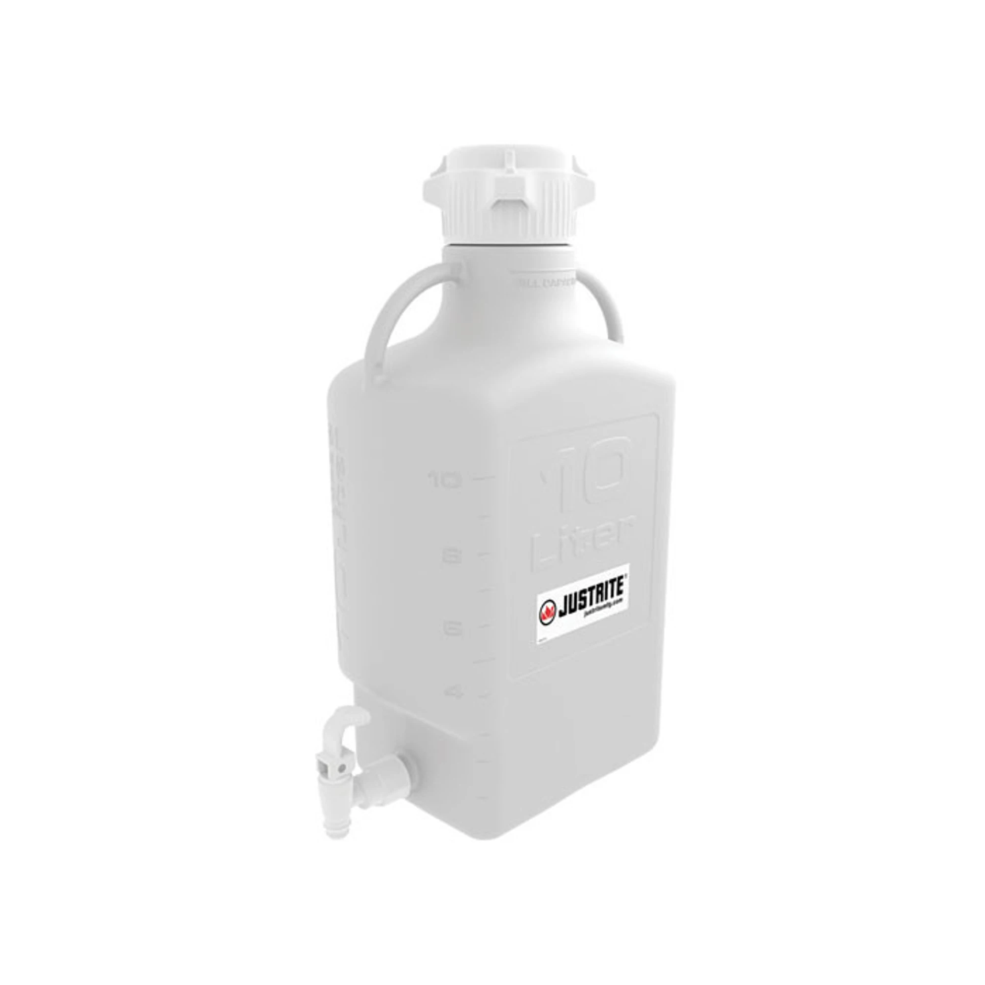 JUSTRITE 12915 Carboy With Spigot, Hdpe, 10L, 83 mm Cap | CD8DNZ