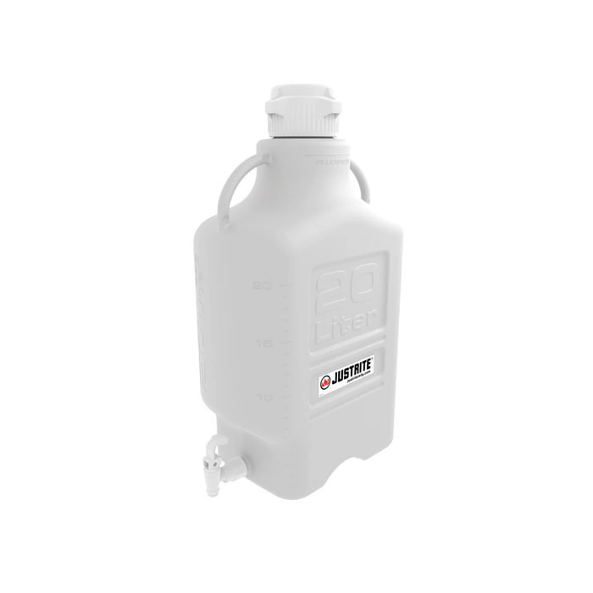 JUSTRITE 12916 Carboy With Spigot, Hdpe, 20L, 83 mm Cap | CD8DPA