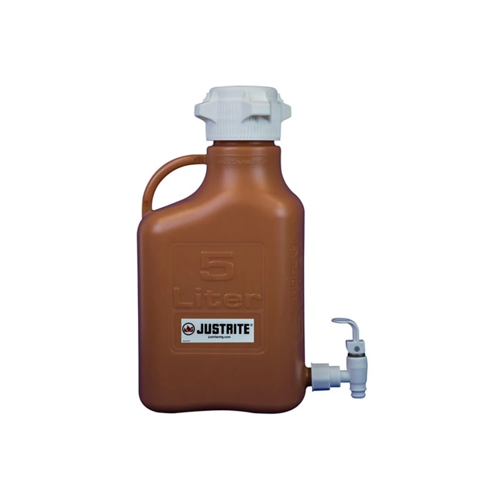 JUSTRITE 12924 Carboy, Hdpe, 5L, 83 mm Cap, Amber | CD8DPJ
