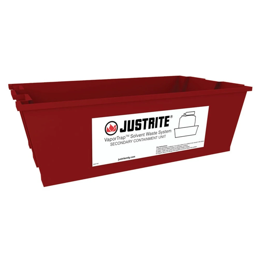 JUSTRITE 12955 Spill Basin, 3.7 Gallon, Red | CD8DQP