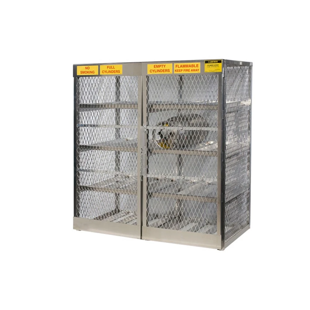JUSTRITE 23005 Gas Cylinder Cabinet Locker, 20 to 33 lb. LPG Cylinder, 60 x 32 Inch Size, Aluminum | AD8BRA 4HUA3