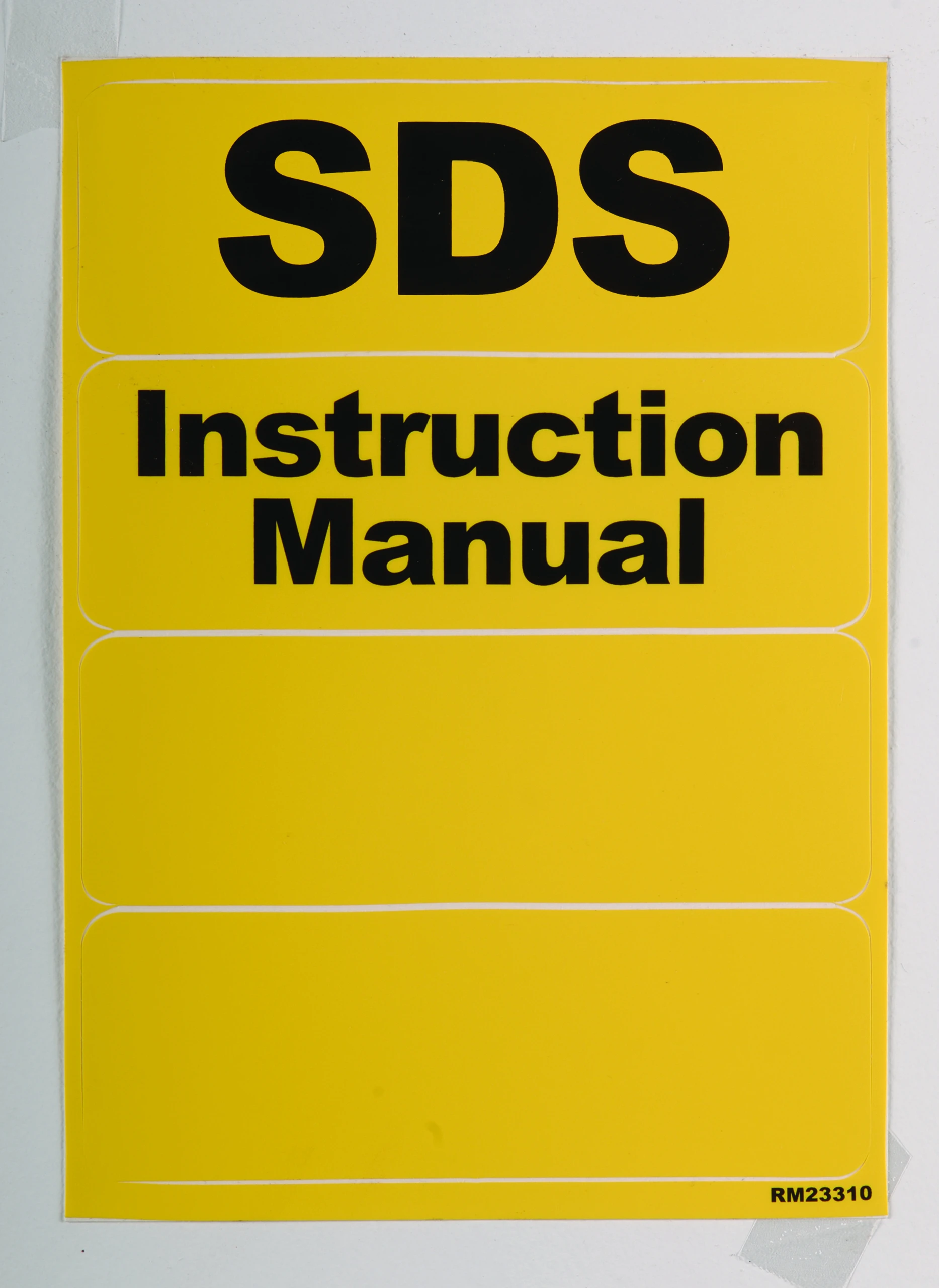 JUSTRITE 23310 Label Pack, 4 yellow labels, 2 blank and 2 printed | AF4NQV JST23310RD