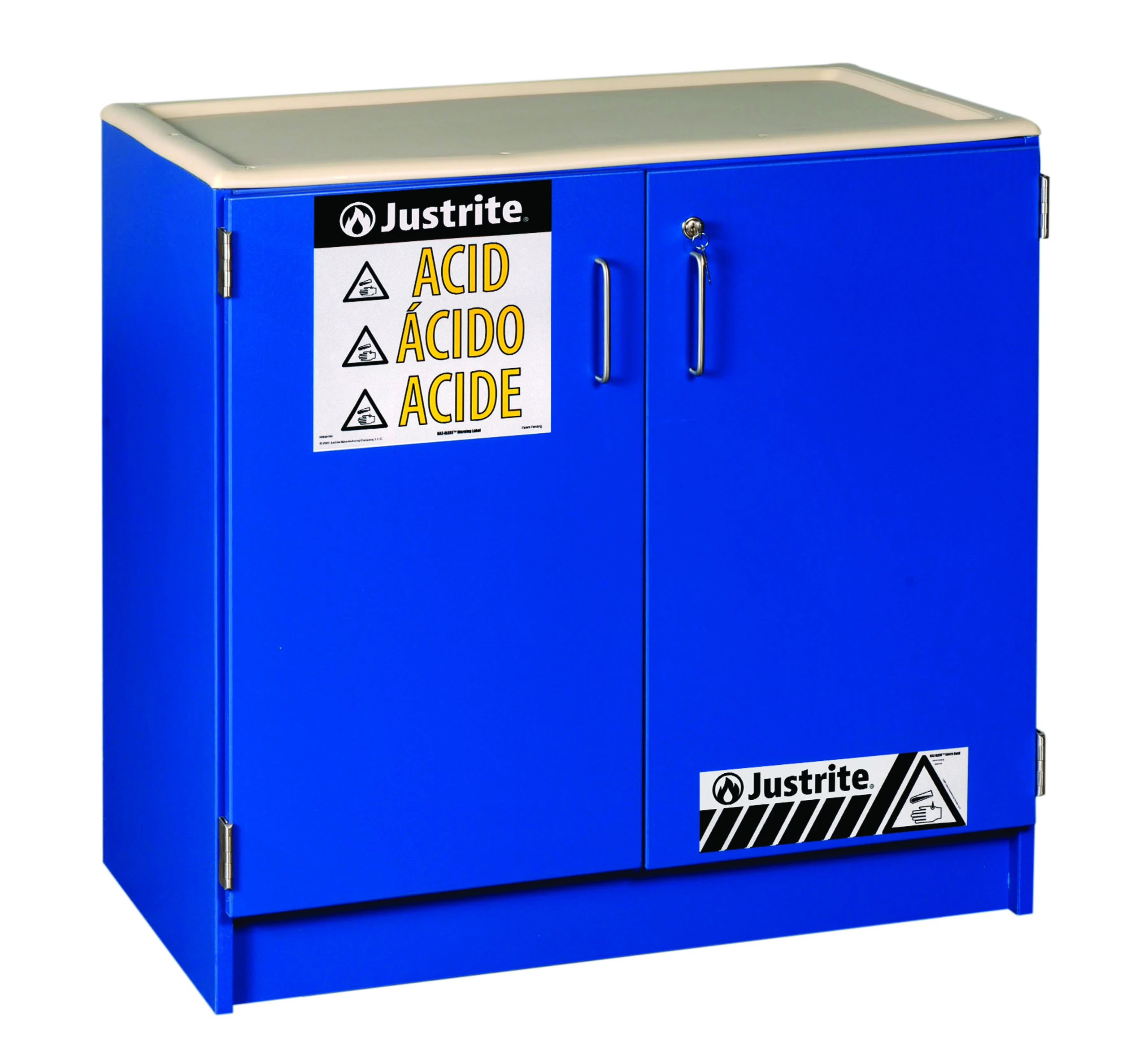 JUSTRITE 24140 Acid Cabinet, 2 Doors, 1 Shelve, 36 Bottles, Wood, Blue | CD8CEJ JCB24140BU