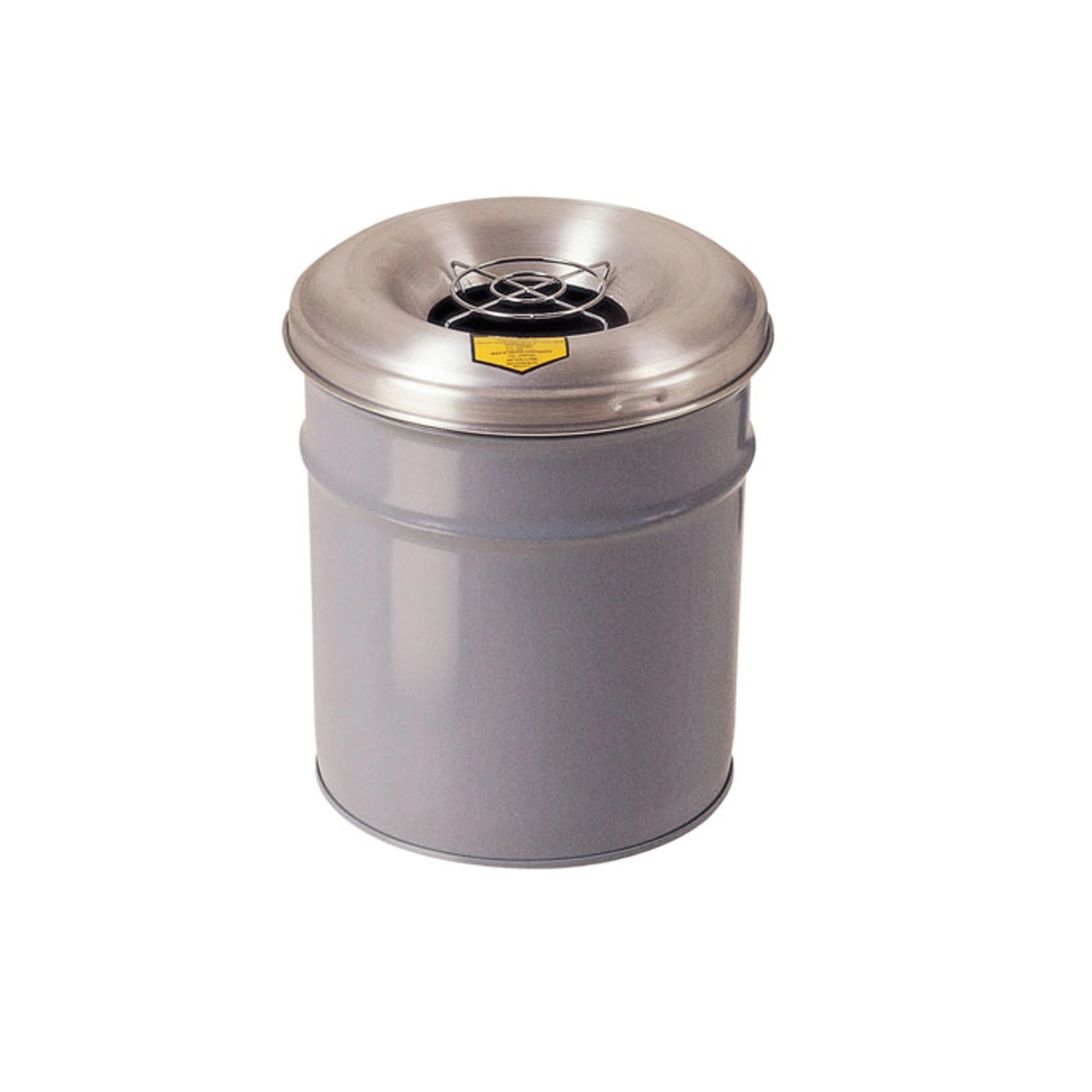 JUSTRITE 26624G Waste Receptacle for Cigarette Disposal, 4.5 Gallon, Aluminum Head With Grill Guard, Gray | AD2NLT 3RYY1