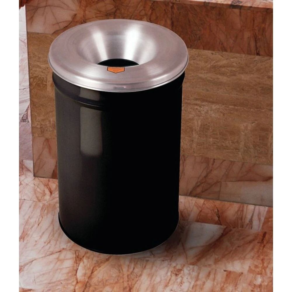 JUSTRITE 26630K Waste Receptacle, Safety Drum Can, Round, 30 Gallon, Black | AD2WTU 3VNF7