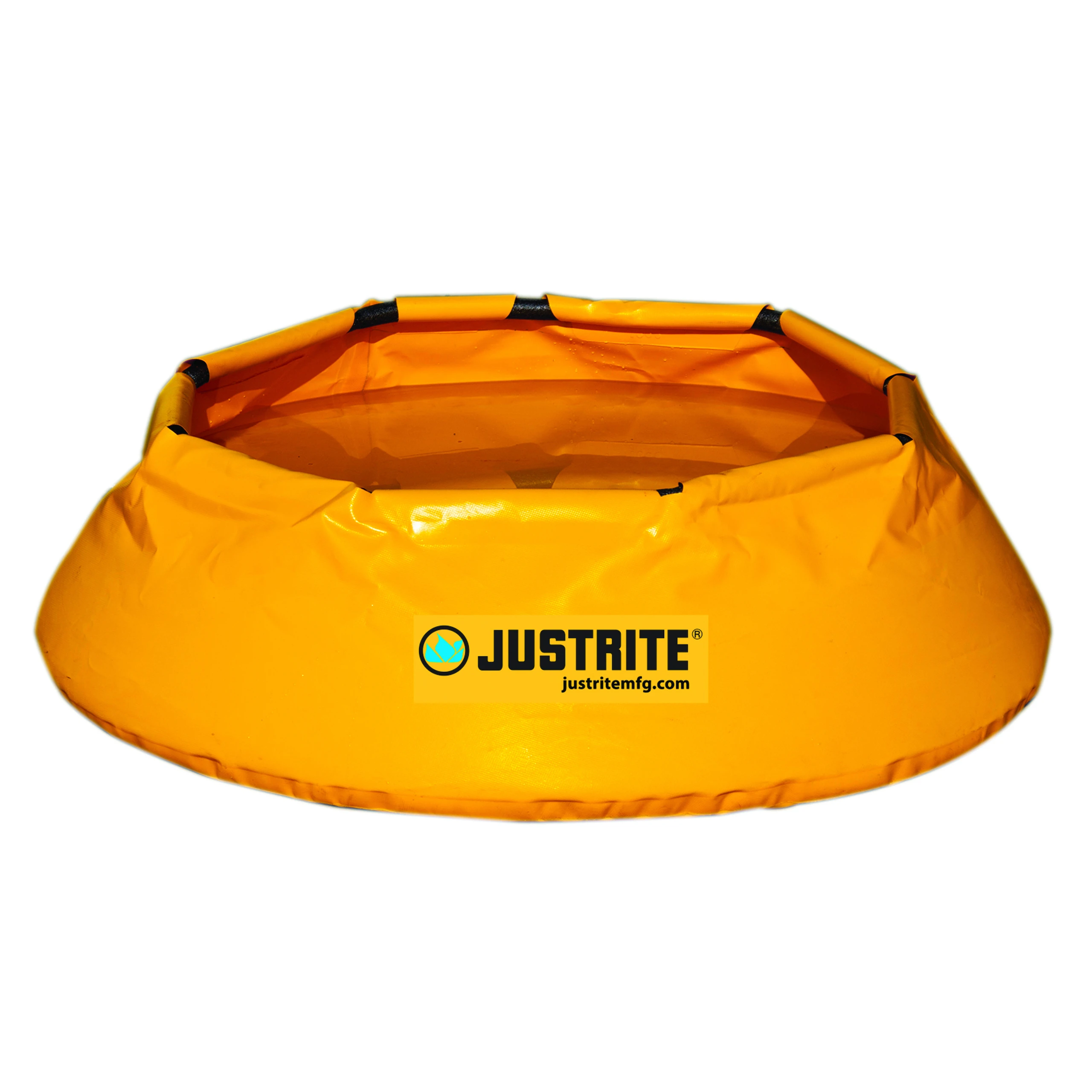 JUSTRITE 28323 Portable Berm, 100 Gallon, 50 Inch Dia. x 18.75 Inch Height, Yellow | CD8CGX JEN28323YL