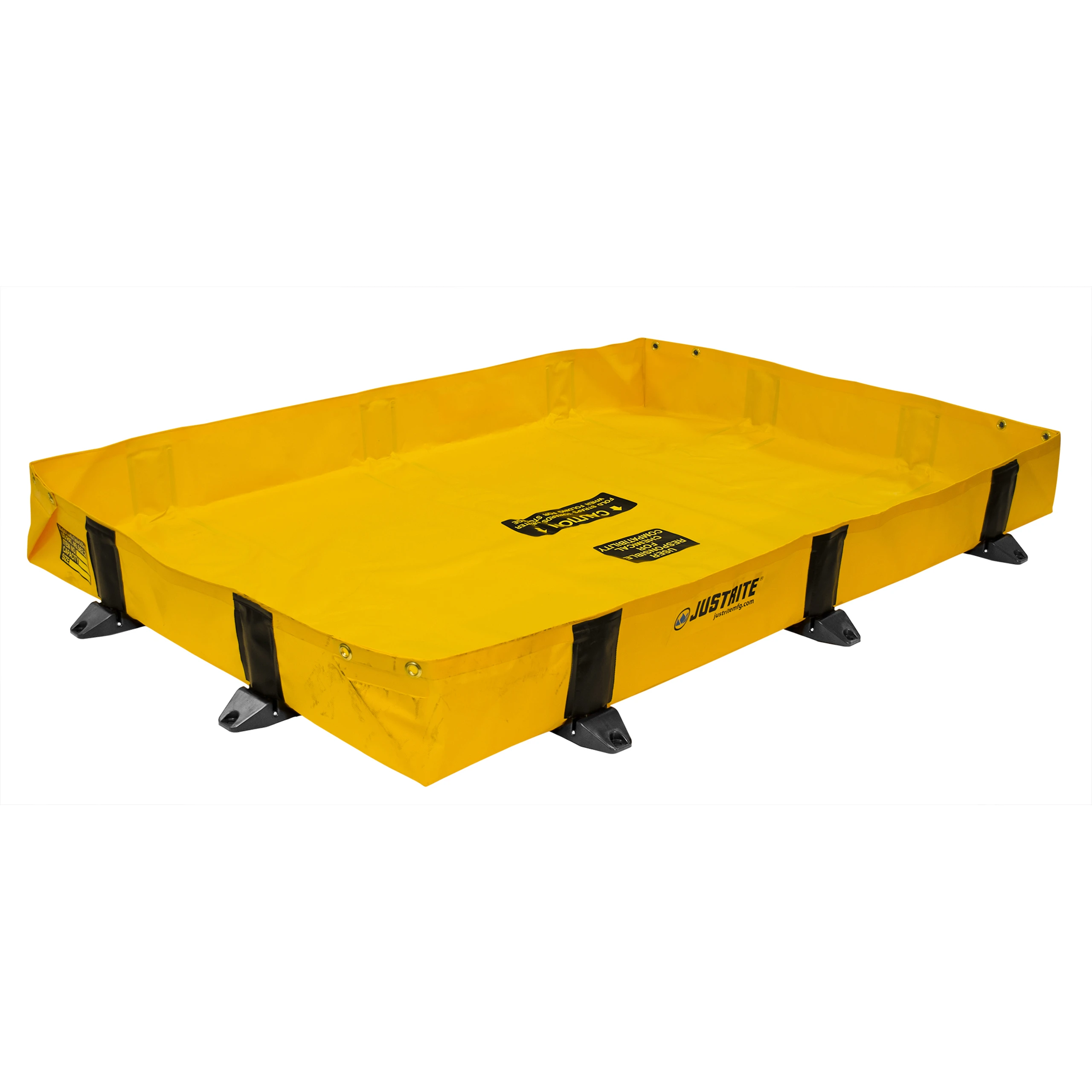 JUSTRITE 28372 Spill Berm, Rigid Lock, 4 x 6 Feet x 8 Inch Size, Yellow | CD8CHW JEN28372YL