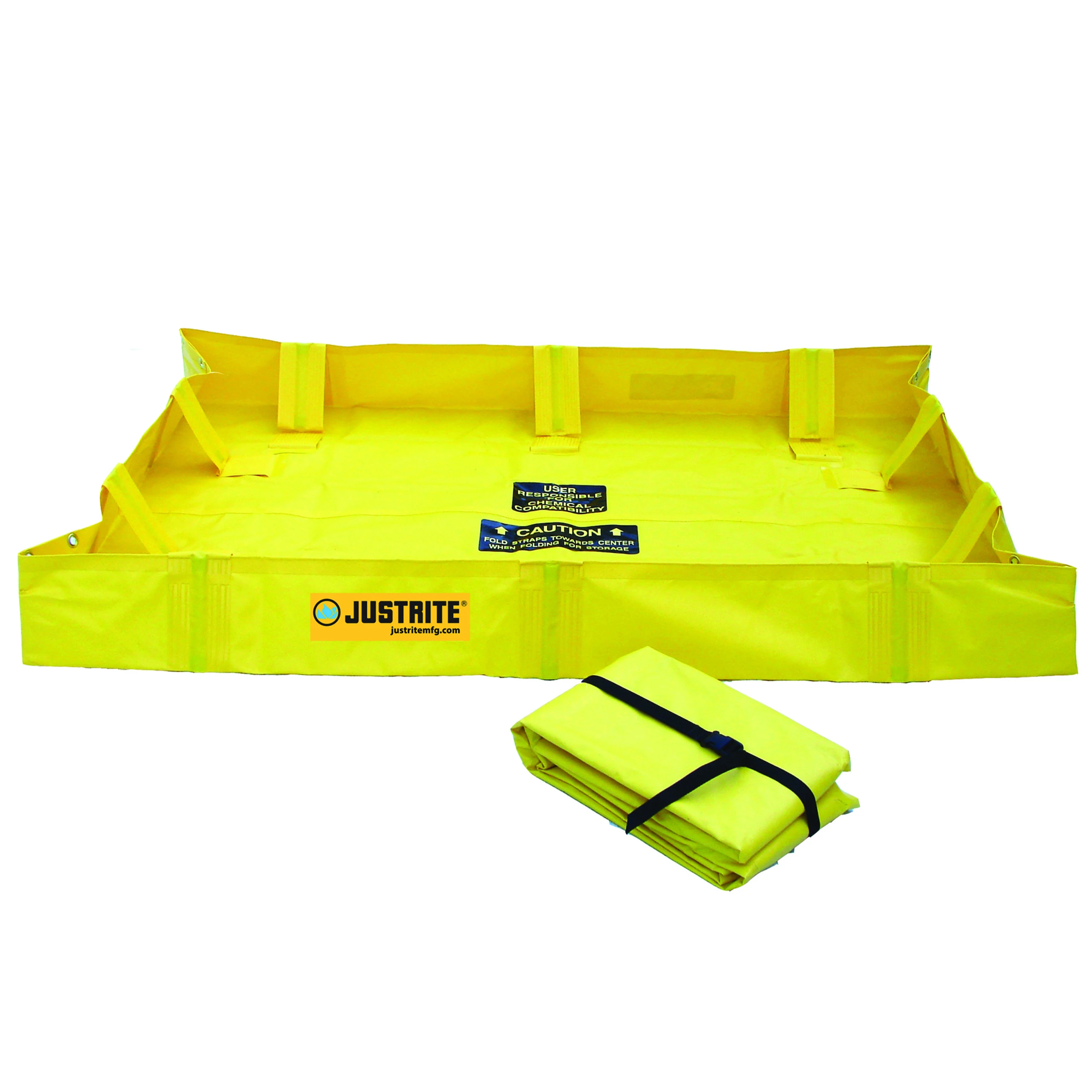 JUSTRITE 28556 Spill Containment Berm, Folding, 4 x 4 Feet x 8 Inch Size, Yellow | CD8CJN JEN28556YL