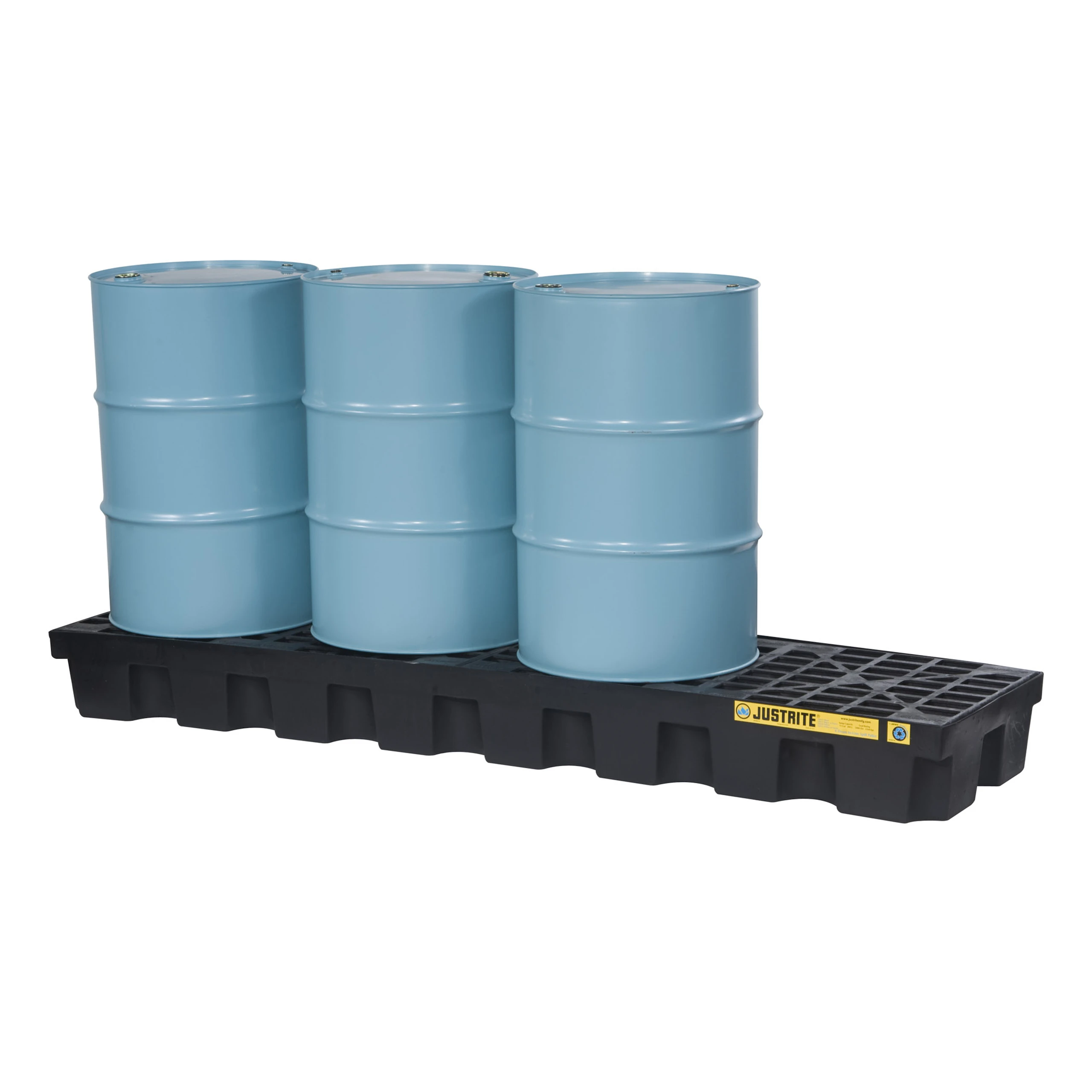 JUSTRITE 28631 Drum Spill Containment Pallet, 4 Drums | AE2CXP JEN28631BL