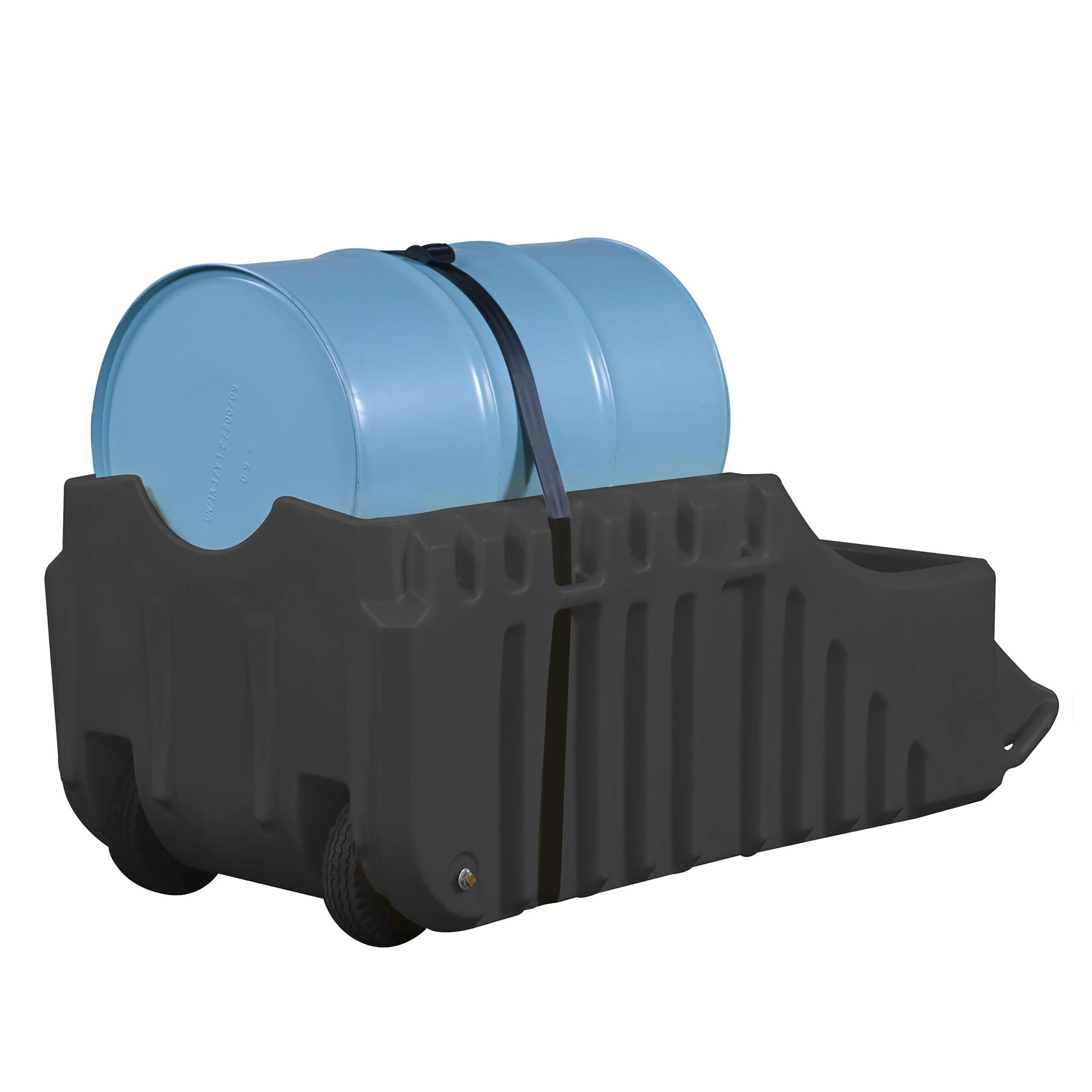 JUSTRITE 28665 Spill Containment Indoor/Outdoor Drum Caddy, 55 Gallon, Black | AE4MGA JEN28665BL