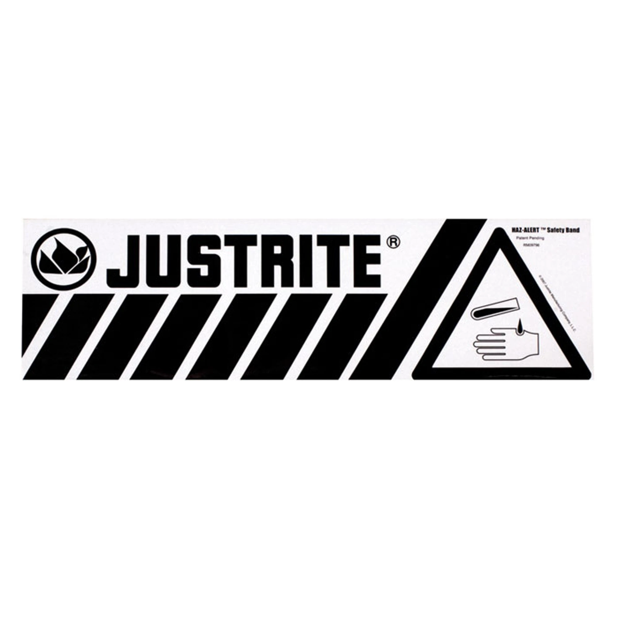 JUSTRITE 29007 Bottom Acid Band Warning Label for Safety Cabinet, 5 Inch Height x 17-1/2 Inch Width | AA4ZWY 13M427