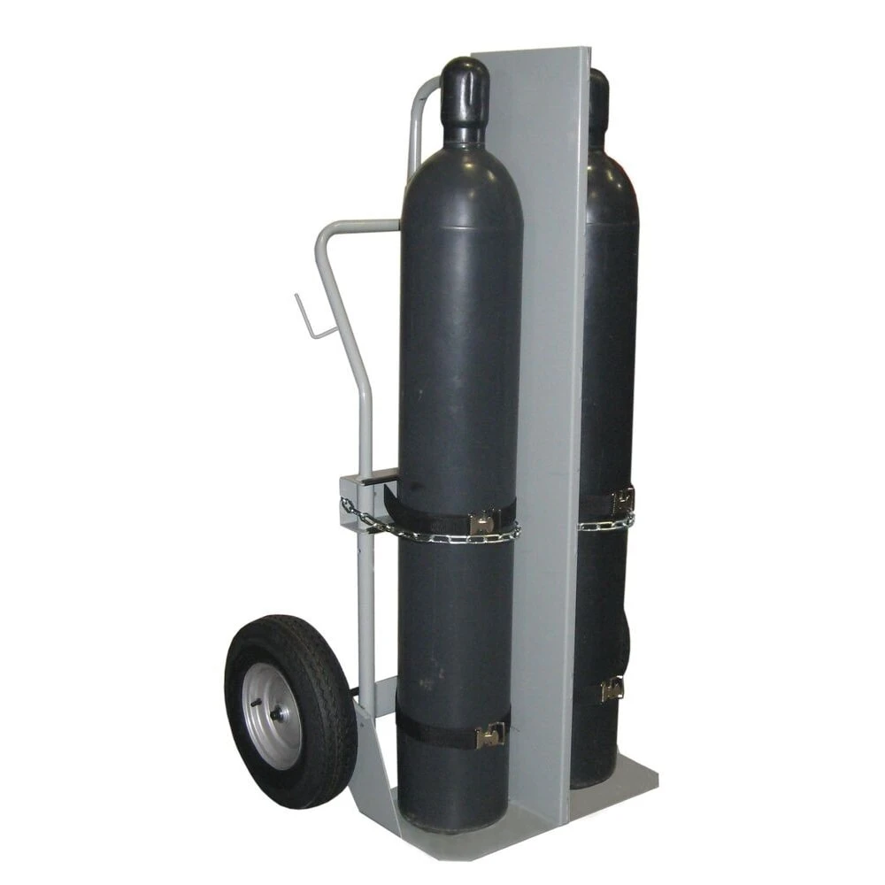 JUSTRITE 35040 Gas Cylinder Hand Truck, 2 Cylinders, Fire Wall, 16 Inch Pneumatic Wheels | CD8DDC