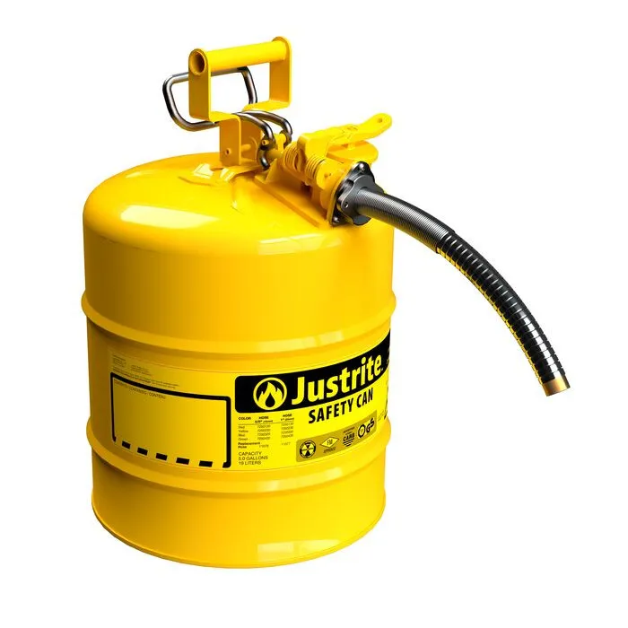 JUSTRITE 7250230 Safety Can, 1 Inch Metal Hose, Type II, 17-1/2 Inch Height, Yellow | AE4AJF JCN7250230, 7250230Z